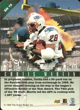 1996 Score Board NFL Lasers - Sunday's Heroes #SH19 Curtis Martin Back