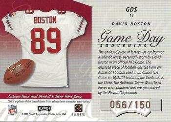 2003 Playoff Honors - Game Day Souvenirs Bronze #GDS11 David Boston Back