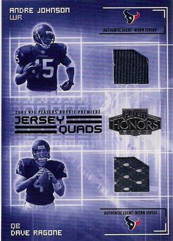 2003 Playoff Honors - Jersey Quads #JQ-3 Andre Johnson / Dave Ragone / Chris Brown / Tyrone Calico Front