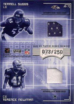 2003 Playoff Honors - Jersey Quads #JQ-7 Kliff Kingsbury / Bethel Johnson / Terrell Suggs / Terence Newman Back