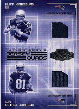 2003 Playoff Honors - Jersey Quads #JQ-7 Kliff Kingsbury / Bethel Johnson / Terrell Suggs / Terence Newman Front
