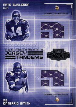 2003 Playoff Honors - Jersey Tandems #JT-4 Nate Burleson / Onterrio Smith Front