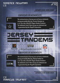 2003 Playoff Honors - Jersey Tandems #JT-15 Terence Newman / Marcus Trufant Back