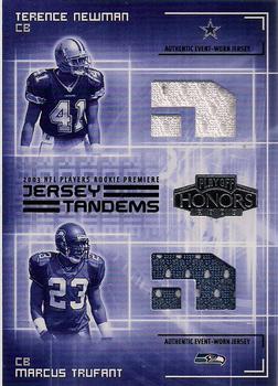2003 Playoff Honors - Jersey Tandems #JT-15 Terence Newman / Marcus Trufant Front