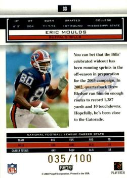 2003 Playoff Honors - O's #33 Eric Moulds Back