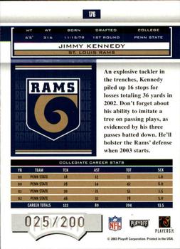 2003 Playoff Honors - O's #176 Jimmy Kennedy Back