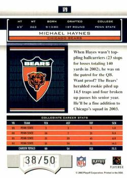 2003 Playoff Honors - O's #179 Michael Haynes Back