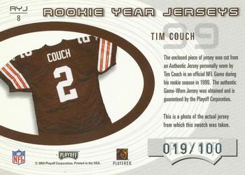 2003 Playoff Honors - Rookie Year Jerseys #RYJ8 Tim Couch Back
