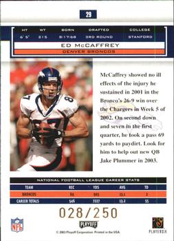 2003 Playoff Honors - X's #29 Ed McCaffrey Back