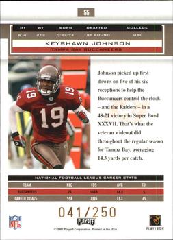 2003 Playoff Honors - X's #55 Keyshawn Johnson Back