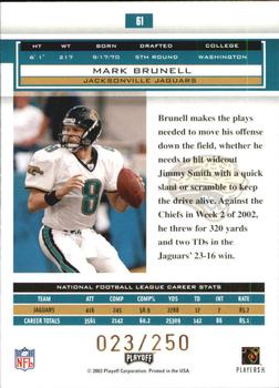 2003 Playoff Honors - X's #61 Mark Brunell Back
