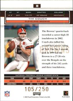2003 Playoff Honors - X's #88 Tim Couch Back