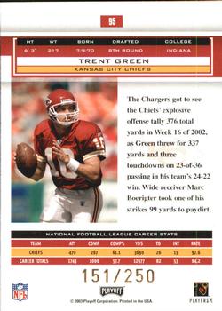 2003 Playoff Honors - X's #95 Trent Green Back