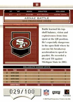 2003 Playoff Honors - X's #131 Arnaz Battle Back