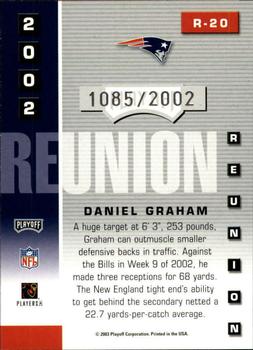 2003 Playoff Prestige - 2002 Reunion #R-20 Daniel Graham Back