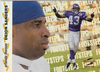1996 Score - Footsteps #15 Deion Sanders / Orlando Thomas Front