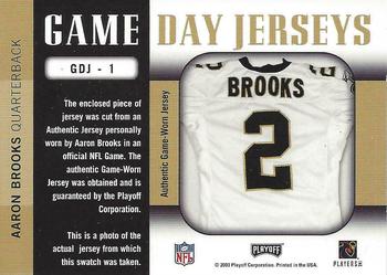 2003 Playoff Prestige - Game Day Jerseys #GDJ-1 Aaron Brooks Back