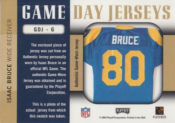 2003 Playoff Prestige - Game Day Jerseys #GDJ-6 Isaac Bruce Back