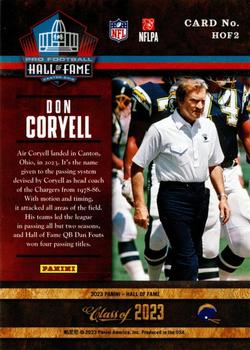 2023 Panini Pro Football Hall of Fame Class of 2023 #HOF2 Don Coryell Back