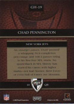 2003 Playoff Prestige - Gridiron Heritage #GH-19 Chad Pennington Back