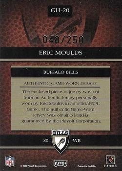 2003 Playoff Prestige - Gridiron Heritage Jerseys #GH-20 Eric Moulds Back