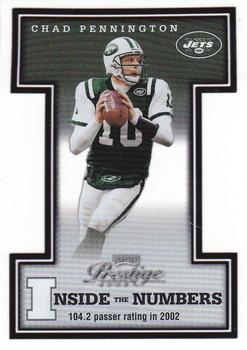 2003 Playoff Prestige - Inside the Numbers #IN-5 Chad Pennington Front
