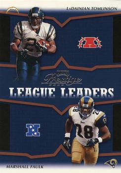 2003 Playoff Prestige - League Leader Quads #LLQ-4 LaDainian Tomlinson / Marshall Faulk / Priest Holmes / Deuce McAllister Front