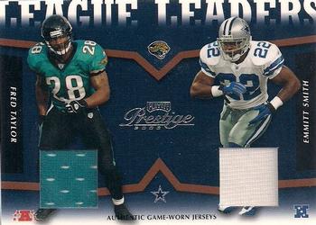 2003 Playoff Prestige - League Leader Tandems Materials #LLT-12 Fred Taylor / Emmitt Smith Front