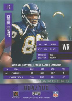 2003 Playoff Prestige - Xtra Points Purple #119 Curtis Conway Back
