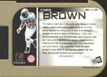 2003 Press Pass - Big Numbers #BN4 Chris Brown Back