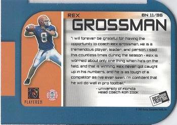 2003 Press Pass - Big Numbers #BN11 Rex Grossman Back