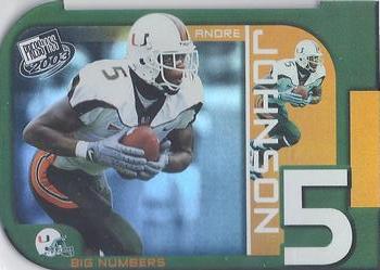 2003 Press Pass - Big Numbers #BN13 Andre Johnson Front