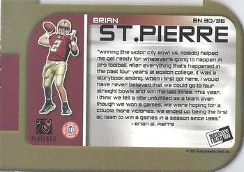 2003 Press Pass - Big Numbers #BN30 Brian St. Pierre Back