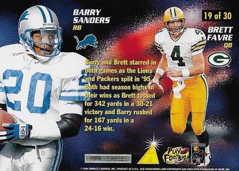 1996 Score - Settle the Score #19 Barry Sanders / Brett Favre Back
