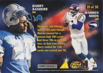 1996 Score - Settle the Score #20 Barry Sanders / Warren Moon Back