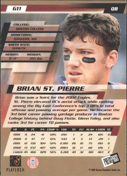 2003 Press Pass - Gold Zone #G11 Brian St. Pierre Back