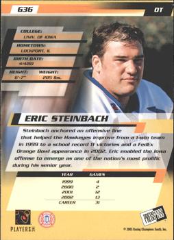 2003 Press Pass - Gold Zone #G36 Eric Steinbach Back