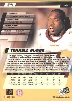 2003 Press Pass - Gold Zone #G41 Terrell Suggs Back