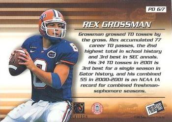 2003 Press Pass - Paydirt #PD6 Rex Grossman Back