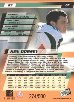 2003 Press Pass - Reflectors #R3 Ken Dorsey Back
