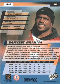 2003 Press Pass - Reflectors #R16 Earnest Graham Back