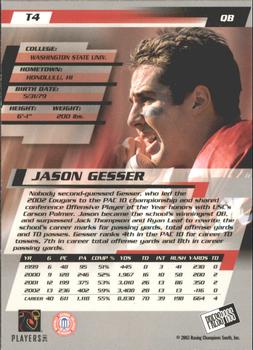 2003 Press Pass - Torquers #T4 Jason Gesser Back
