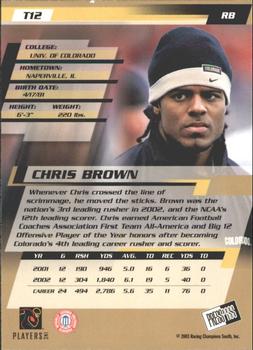 2003 Press Pass - Torquers #T12 Chris Brown Back