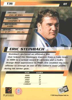 2003 Press Pass - Torquers #T36 Eric Steinbach Back