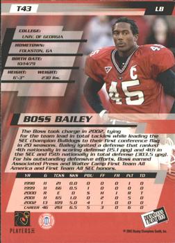 2003 Press Pass - Torquers #T43 Boss Bailey Back