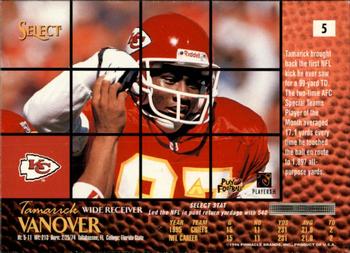 1996 Select #5 Tamarick Vanover Back