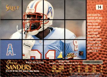 1996 Select #14 Chris Sanders Back