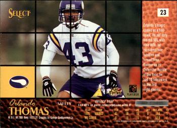 1996 Select #23 Orlando Thomas Back