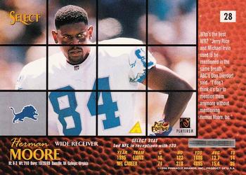 1996 Select #28 Herman Moore Back