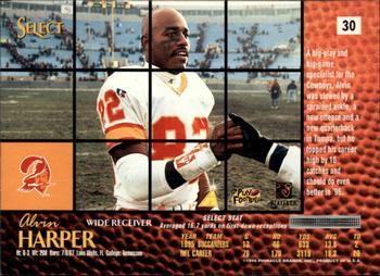 1996 Select #30 Alvin Harper Back